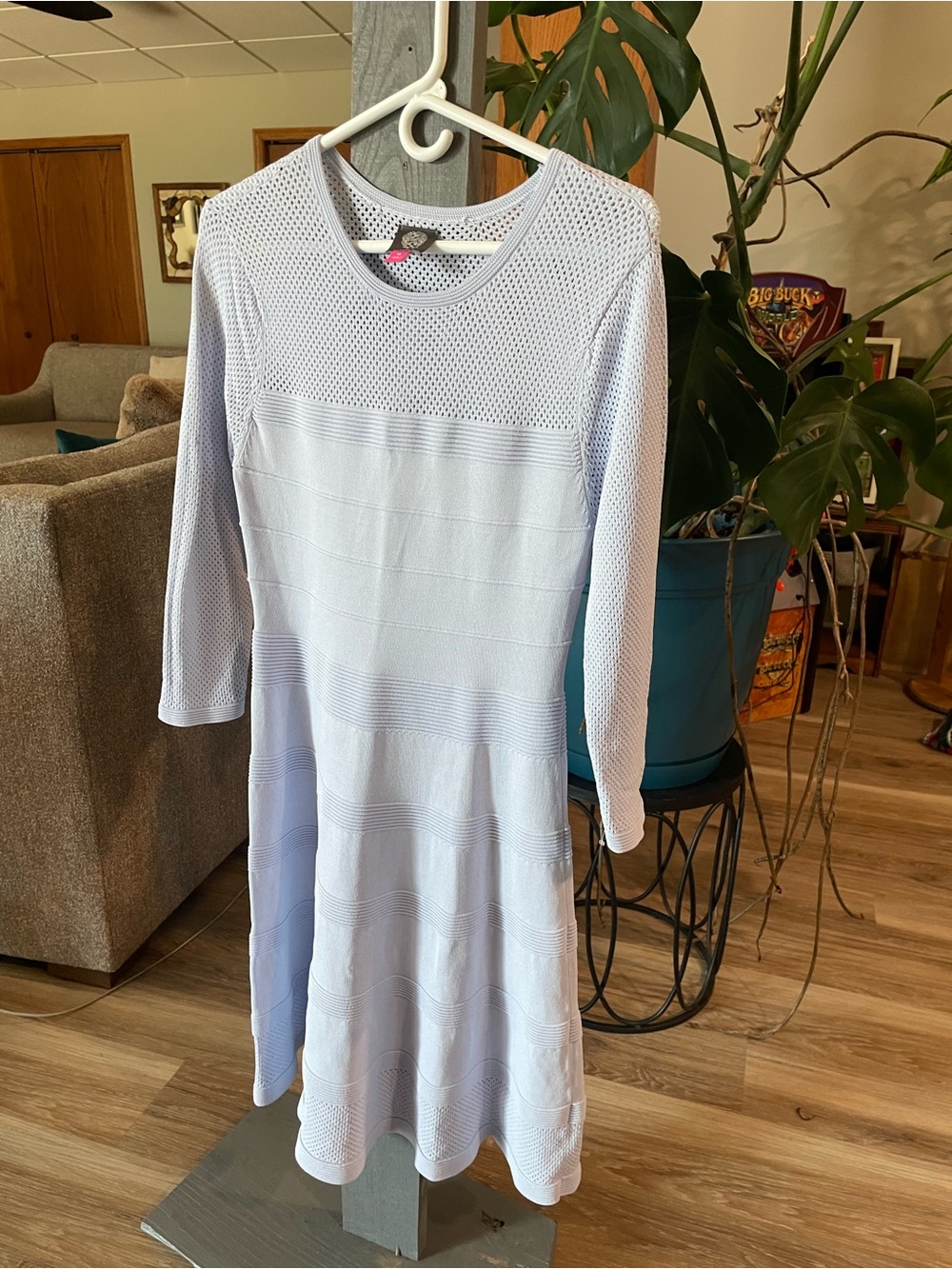 Vince Camuto Pale Blue Mesh Knit Top